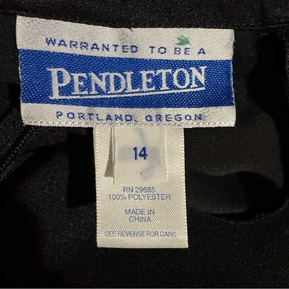 Pendleton Womens Classic Vintage Black Long Sleeve Mock Neck Blouse Top Size 14 - Picture 7 of 8